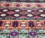 Purple Orange Ethnic Kilim Patterned Fabric - Image 6