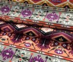 Purple Orange Ethnic Kilim Patterned Fabric - Image 10