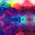 Rainbow Triangles Patterned Fabric