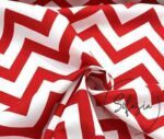 Red and White Zigzag Patterned Curtain and Sofa Fabric - Image 3