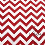 Red and White Zigzag Patterned Curtain and Sofa Fabric