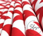 Red and White Zigzag Patterned Curtain and Sofa Fabric - Image 6