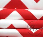 Red and White Zigzag Patterned Curtain and Sofa Fabric - Image 7