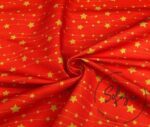 Red Background Gold Star Fabric - Image 3