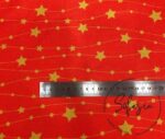 Red Background Gold Star Fabric - Image 4
