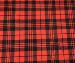 Red Black Scottish Checked Fabric