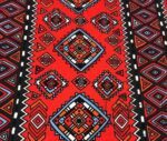 Red Ethnic Patterned Cushion and Curtain Fabric - Image 3
