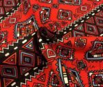 Red Ethnic Patterned Cushion and Curtain Fabric - Image 6