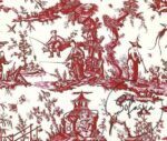 Red Japanese Tile Patterned Fabric - Image 3