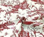 Red Japanese Tile Patterned Fabric