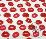 Red Lip Patterned Curtain and Sofa Fabric - Image 3
