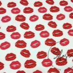 Red Lip Patterned Curtain and Sofa Fabric