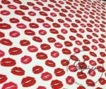 Red Lip Patterned Curtain and Sofa Fabric - Image 4
