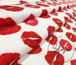 Red Lip Patterned Curtain and Sofa Fabric - Image 5