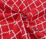 Red Moroccan Patterned Sofa and Curtain Fabric - Image 3