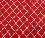 Red Moroccan Patterned Sofa and Curtain Fabric