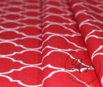Red Moroccan Patterned Sofa and Curtain Fabric - Image 6