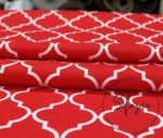 Red Moroccan Patterned Sofa and Curtain Fabric - Image 7