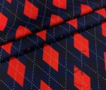 Red Navy Blue Baklava Sweater Patterned Fabric - Image 3