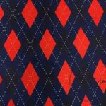 Red Navy Blue Baklava Sweater Patterned Fabric