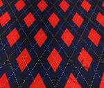 Red Navy Blue Baklava Sweater Patterned Fabric - Image 6