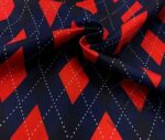 Red Navy Blue Baklava Sweater Patterned Fabric - Image 7