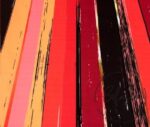 Red Orange Fuchsia Antique Striped Fabric - Image 5