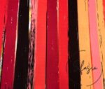 Red Orange Fuchsia Antique Striped Fabric - Image 6