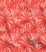 Red Palm Tree Patterned Sofa Cover Fabric - Image 4