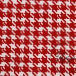 Red Small Houndstooth Fabric