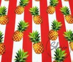 Red Thick Line Pineapples Patterned Sofa Fabric - Image 3