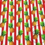 Red Thin Line Pineapples Patterned Sofa Fabric