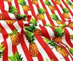 Red Thin Line Pineapples Patterned Sofa Fabric - Image 5