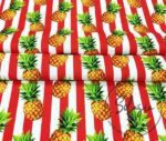 Red Thin Line Pineapples Patterned Sofa Fabric - Image 6