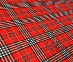 Red White Tartan Plaid Fabric - Image 3