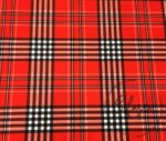 Red White Tartan Plaid Fabric