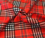 Red White Tartan Plaid Fabric - Image 4