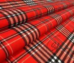 Red White Tartan Plaid Fabric - Image 5