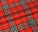 Red White Tartan Plaid Fabric - Image 6