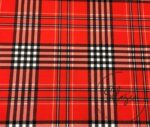 Red White Tartan Plaid Fabric - Image 8