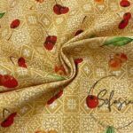 Retro Cherry Pattern Sofa and Curtain Fabric