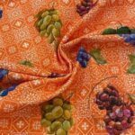 Retro Grape Patterned Sofa and Curtain Fabric