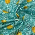 Retro Lemon Patterned Sofa and Curtain Fabric