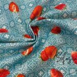 Retro Strawberry Patterned Sofa and Curtain Fabric