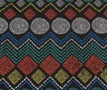Round Zigzag Pattern Ethnic Fabric with Colorful Dots - Image 3