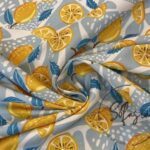 Seaside Lemon Patterned Sofa and Curtain Fabric