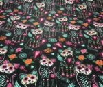 Skull Cat Pop Art Patterned Fabric - Image 4