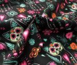 Skull Cat Pop Art Patterned Fabric - Image 5