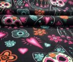 Skull Cat Pop Art Patterned Fabric - Image 9