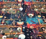 Skull Orchestra Patterned Pop Art Fabric - Image 3